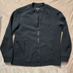 01.ALGO Performance Black Interlock Bomber Jacket Size Xlarge
